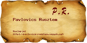 Pavlovics Rusztem névjegykártya